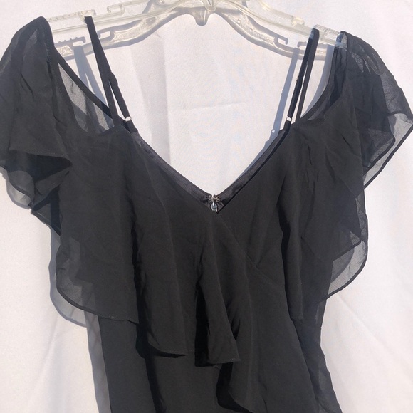 New Guess Marciano sleeveless chiffon Ruffle Bodysuit S - Picture 2 of 7